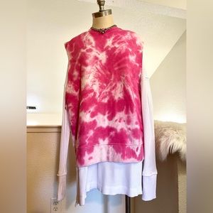 NWT M Zara Pink Tie Dye Sweatshirt